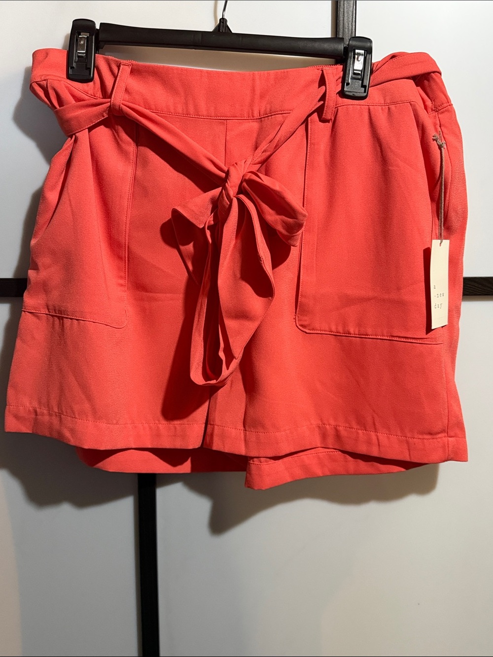 a new day Coral Tie-Belt Shorts